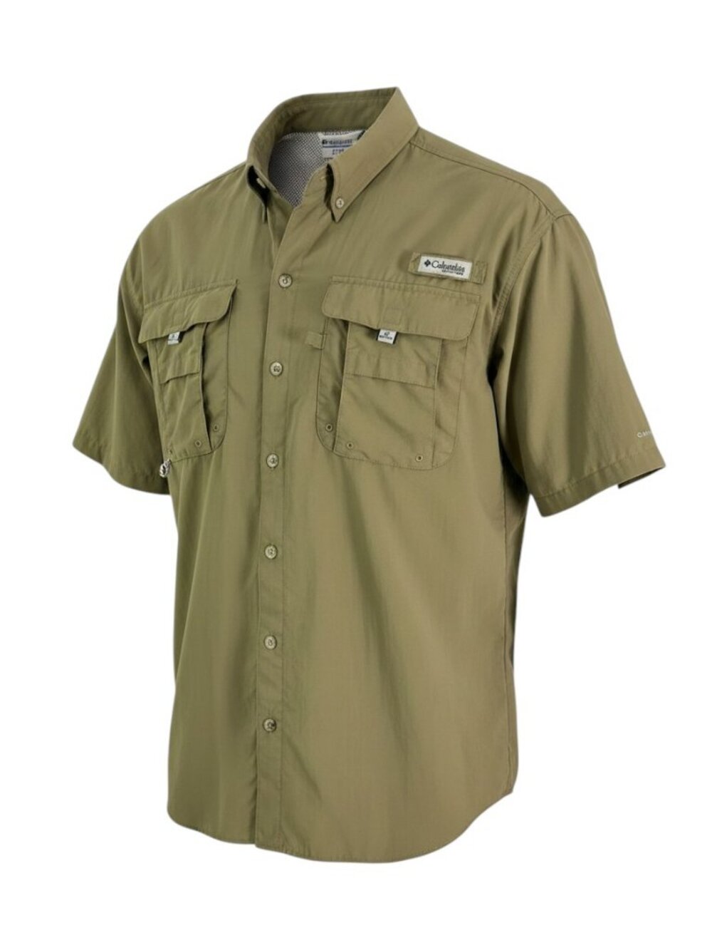 COLUMBIA PFG Olive Green Fishing Shirt Vented Outdoor Hiking Nylon size M